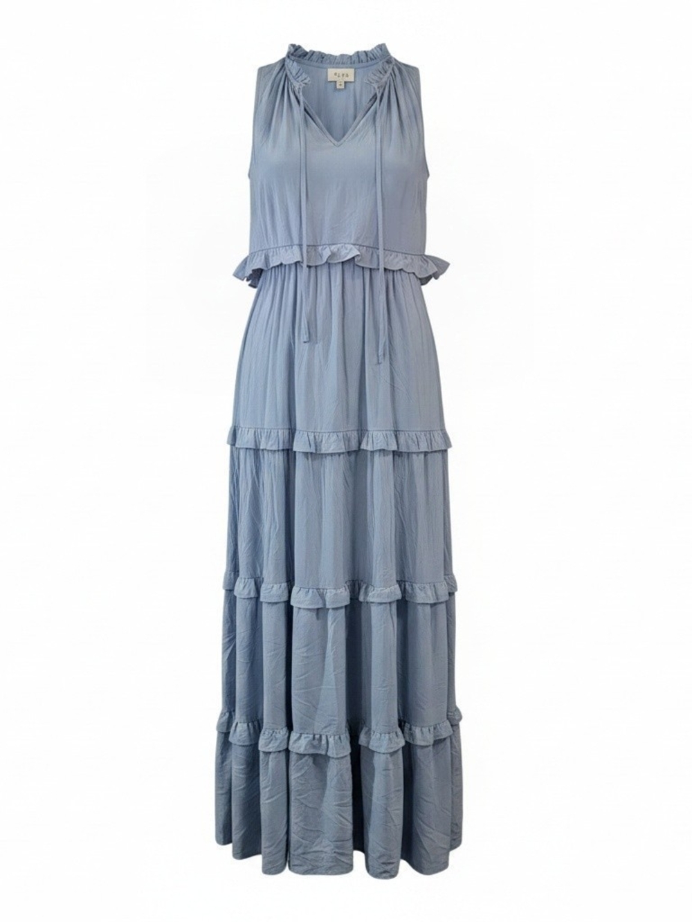 Aura Sleeveless Tiered Maxi Dress - Light Blue